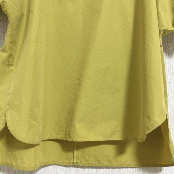 Aquag Mustard Yellow Blouse Shirt Short Sleeve Frill Sleeves M - Picture 3 of 5